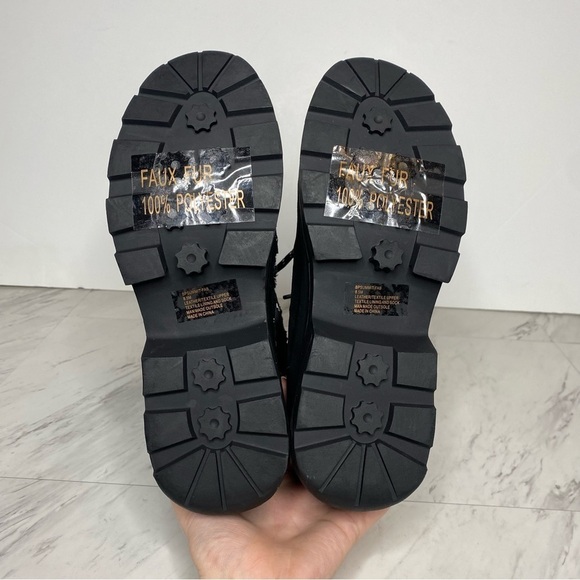 New! BP Summit Faux Fur Black Chunky Boot 8.5 - Picture 14 of 15